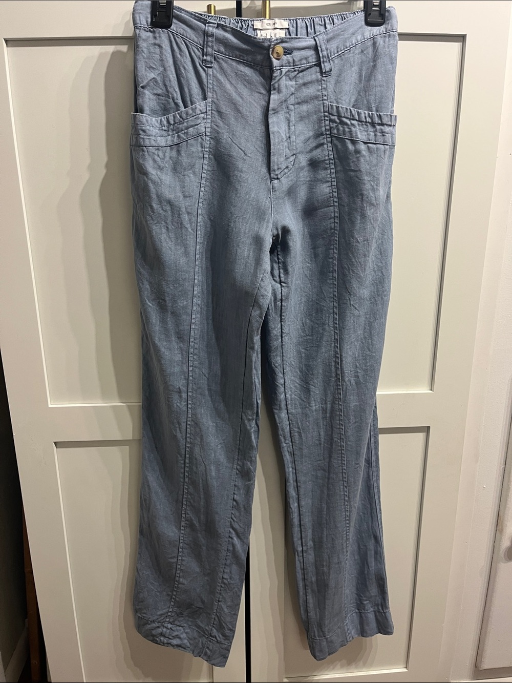 Nicole Miller Light Blue Linen Pants